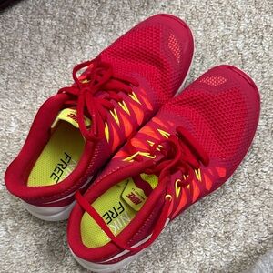 Nike Free Run 5.0 Red and Yellow Running Shoes